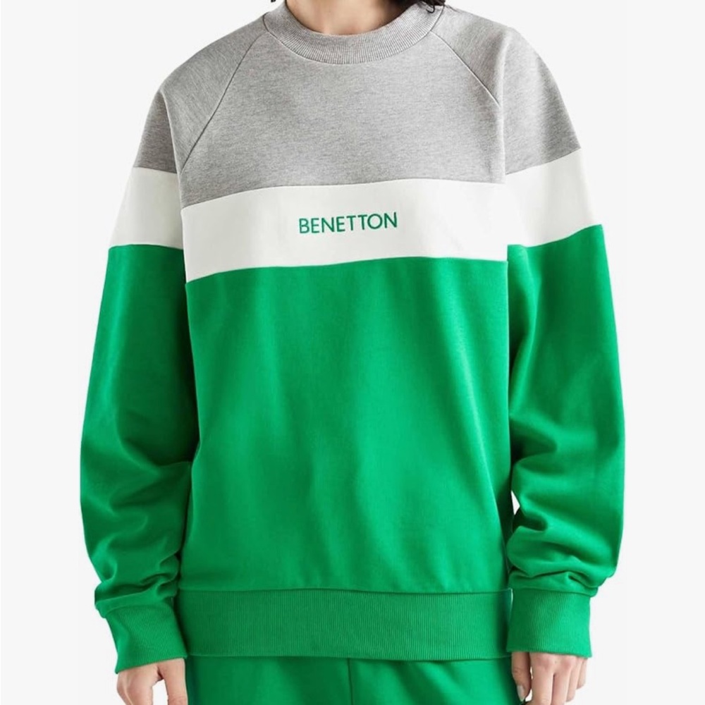 United Colors of Benetton Kids UNISEX Color Block Logo Sweatshirt  
L (8-9 Yrs)